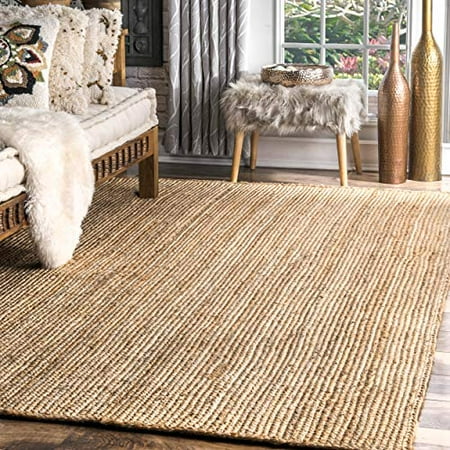 6' Square Natural nuLOOM Rigo Hand Woven Farmhouse Jute Area Rug 6' Square Natural nuLOOM Rigo Hand Woven Farmhouse Jute Area Rug